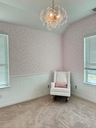 Customer photo review of Brass Cluster Ribbed Glass Globe Bubble Chandelier