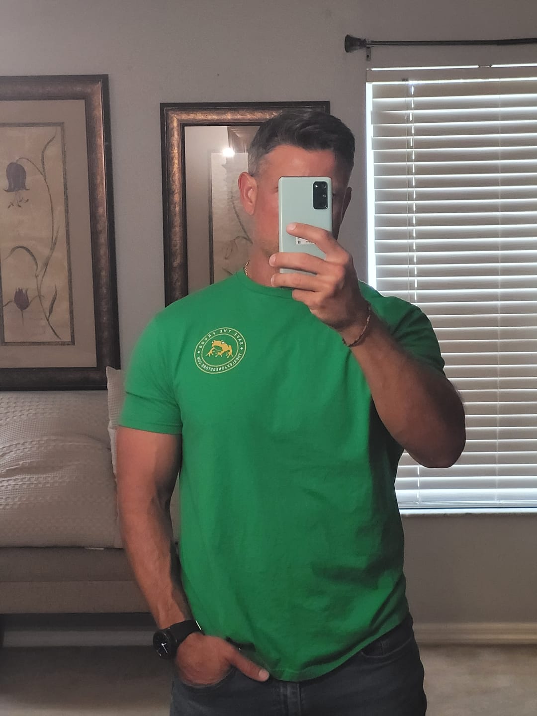 Customer photo review of Save The Frogs T-Shirt