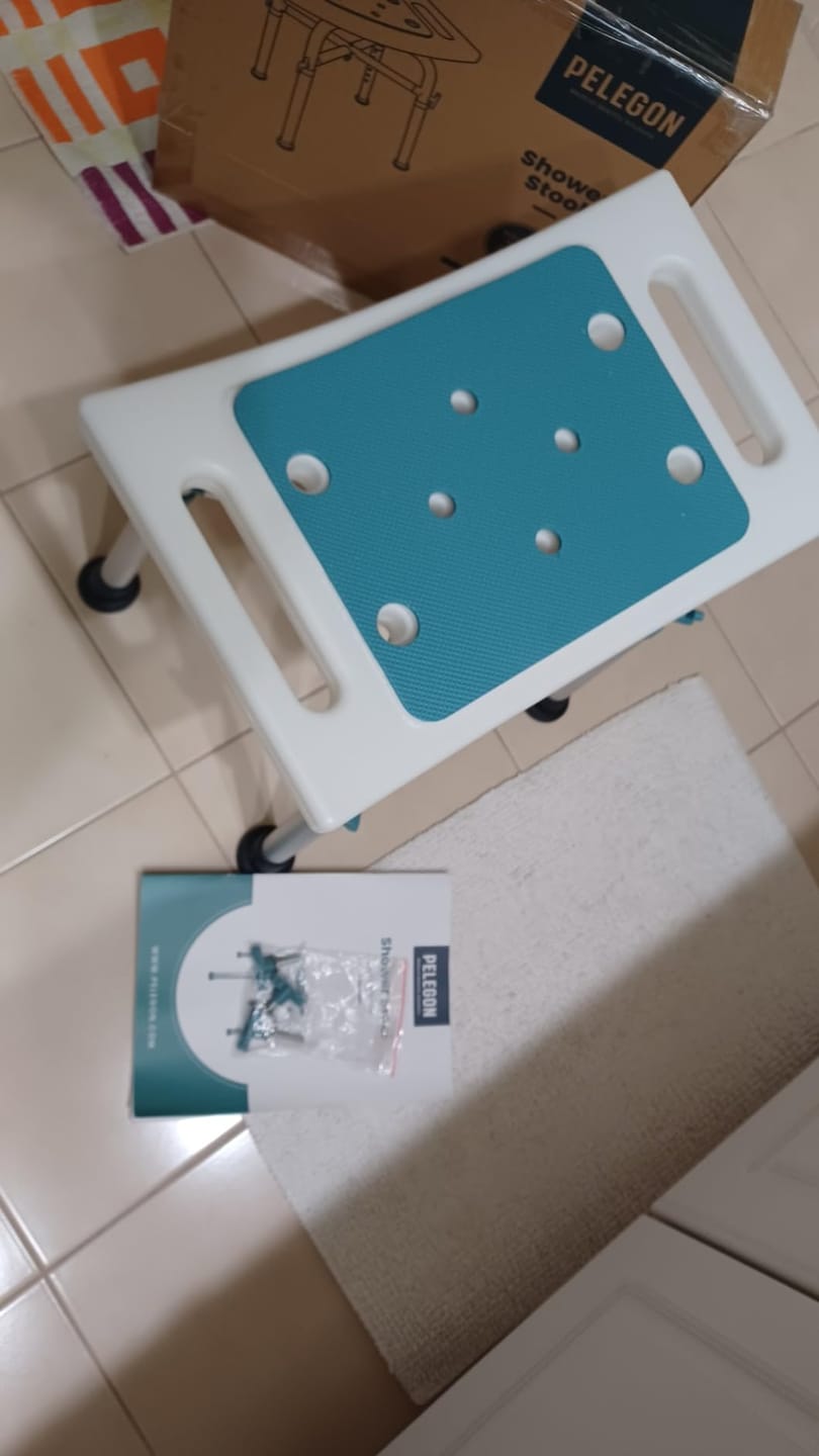 Customer photo review of Shower Chair for Adults Sitting (350lb)