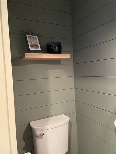 Customer photo review of White Oak Floating Shelves