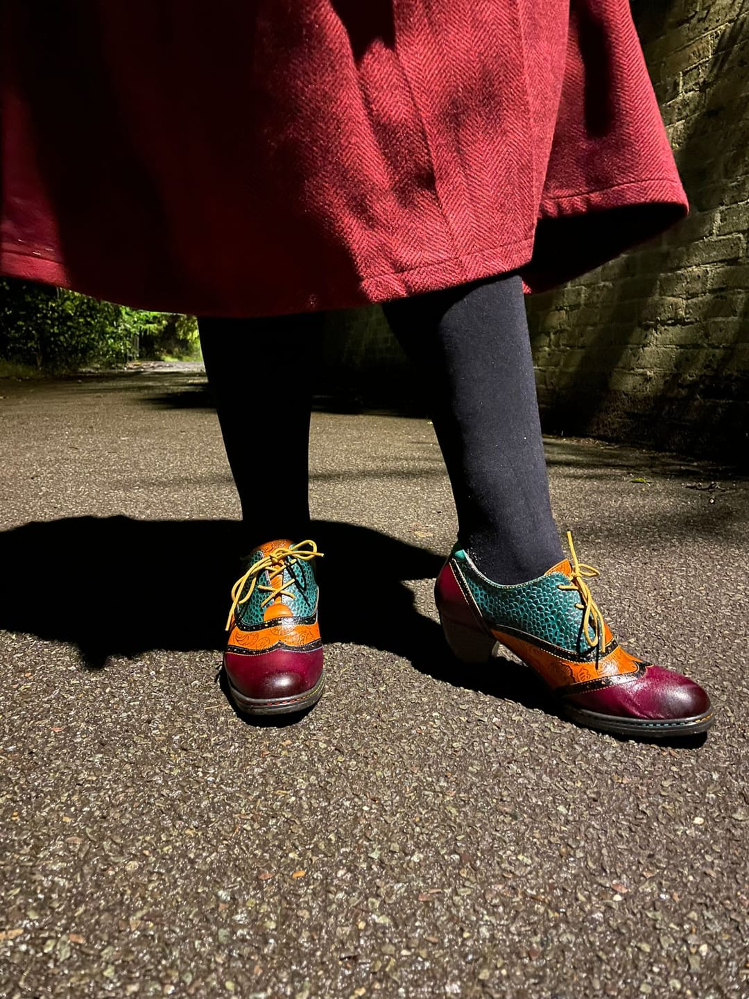 Customer photo review of Hand stitched leather pumps