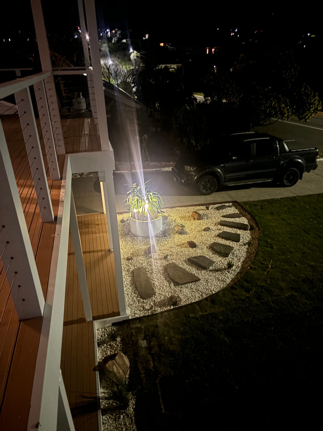 Customer photo review of Solar Ground Spotlights