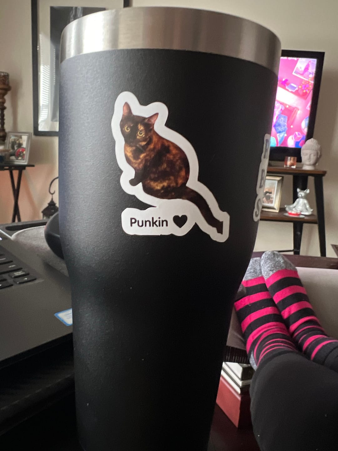 Customer photo review of CUSTOM PHOTO STICKER, Personalized Stickers, Pet Sticker, Laptop Sticker, Tumbler Sticker, Memorial Sticker, Water Bottle Sticker