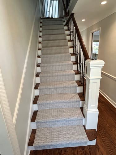 Customer photo review of Anderson Tuftex Foggy Herringbone Stair Runner