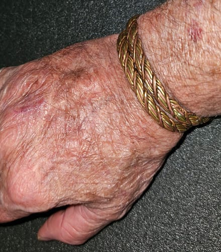 Customer photo review of Rope Weave Copper & Brass Cuff