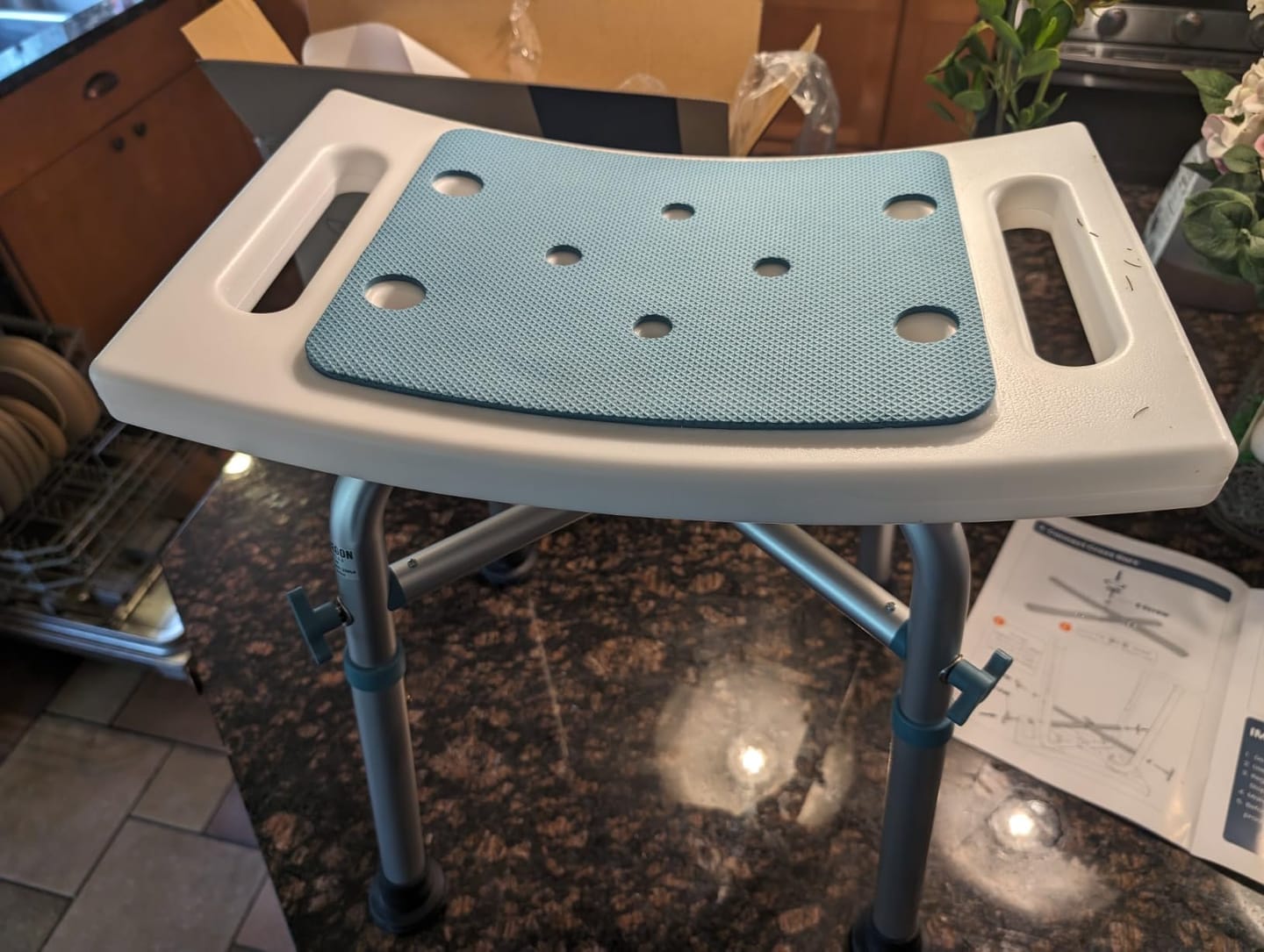 Customer photo review of Shower Chair for Adults Sitting (350lb)