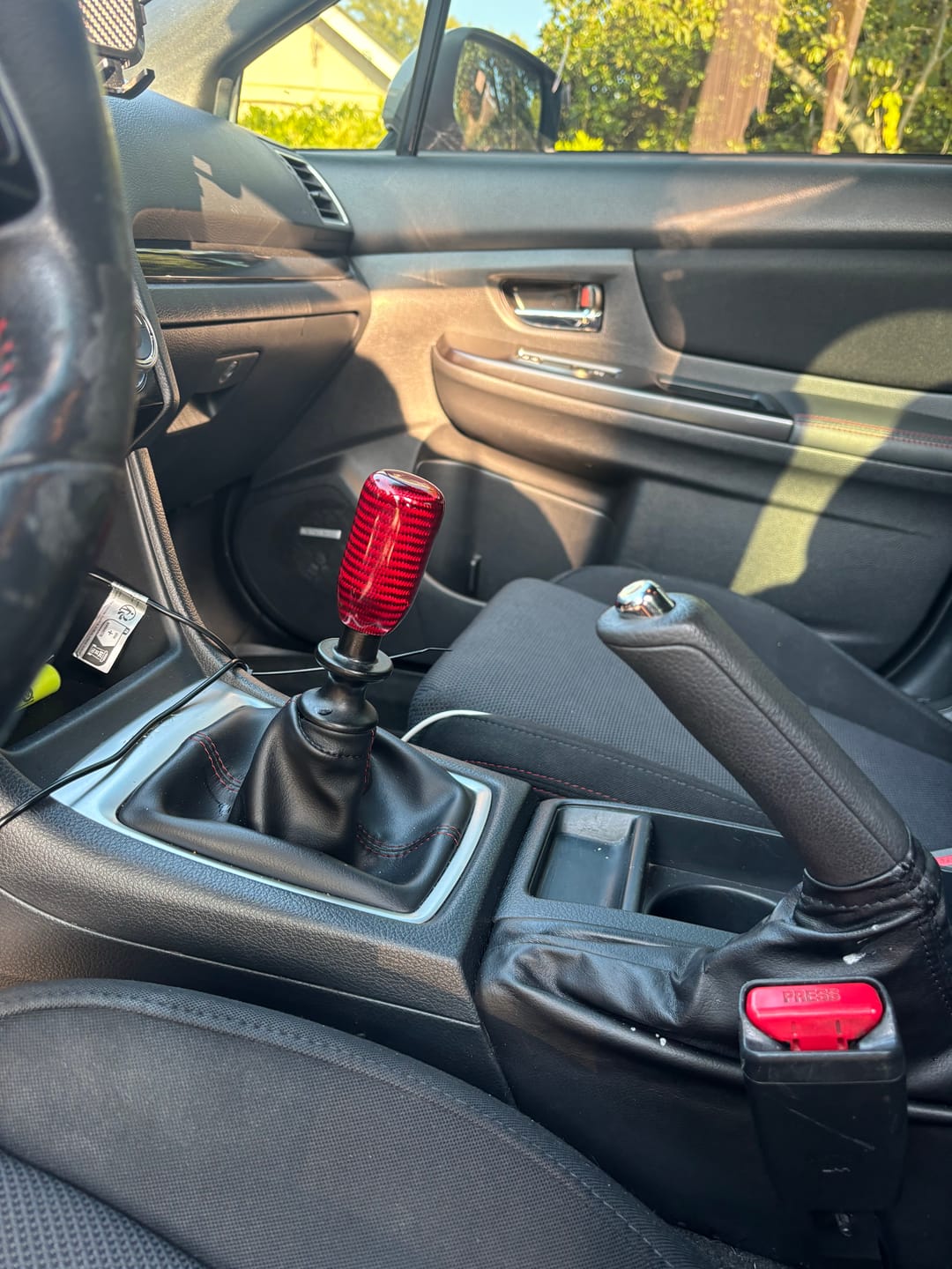 Customer photo review of Red Carbon Fiber Handle Shift Knob