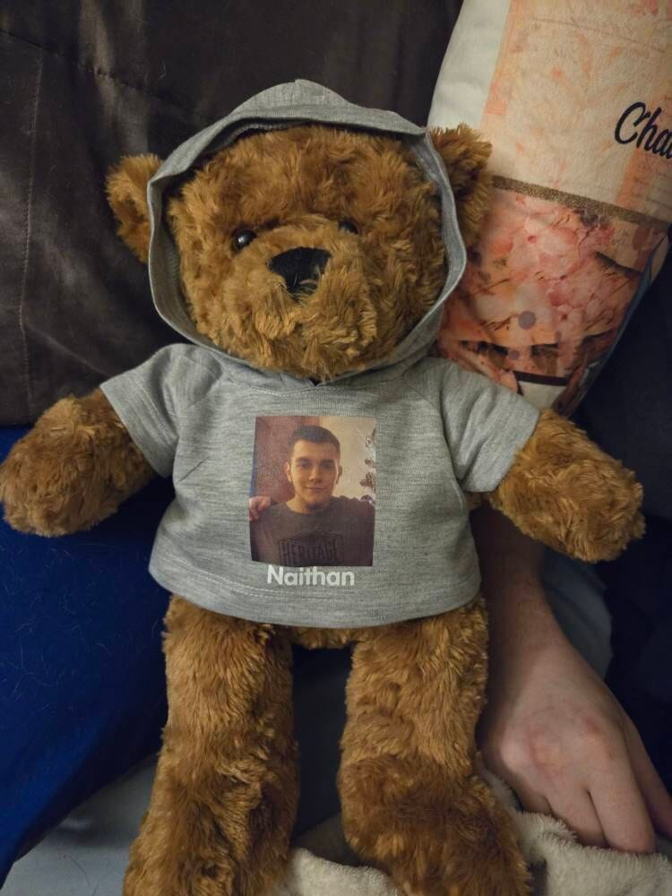 Customer photo review of CUSTOM Plushie HOODIE | Fits BAB and 14 to 16 Inch Stuffed Animals | Teddy Bear Outfit | Plushie Clothing