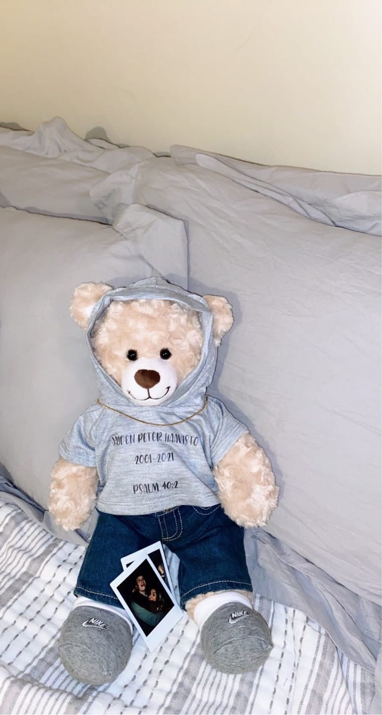 Customer photo review of CUSTOM Plushie HOODIE | Fits BAB and 14 to 16 Inch Stuffed Animals | Teddy Bear Outfit | Plushie Clothing
