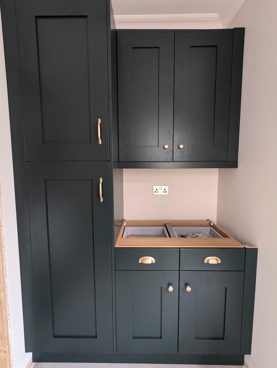 Customer photo review of Classic Brushed Satin Brass Cupboard Handles | Lacquered