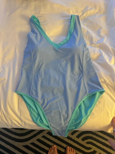 Customer photo review of EMMA Peri V Neck One Piece
