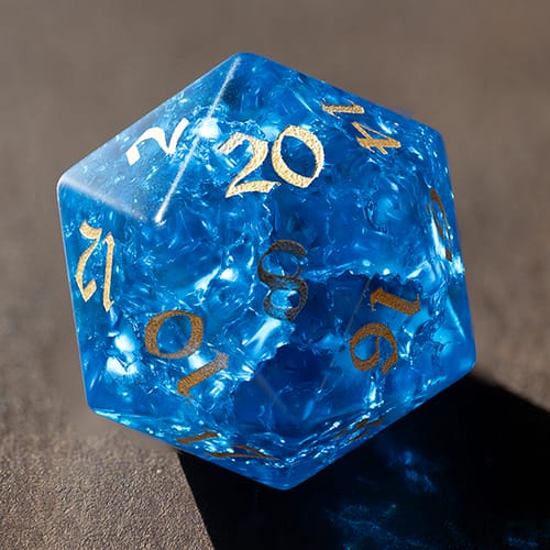 Customer photo review of Blue Lightning Glass Cracked Glass (And Box) DND Dice Set