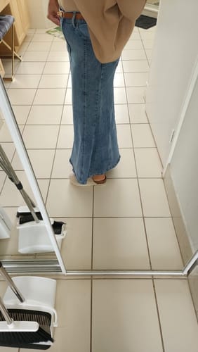 Customer photo review of Flare Denim Skirt