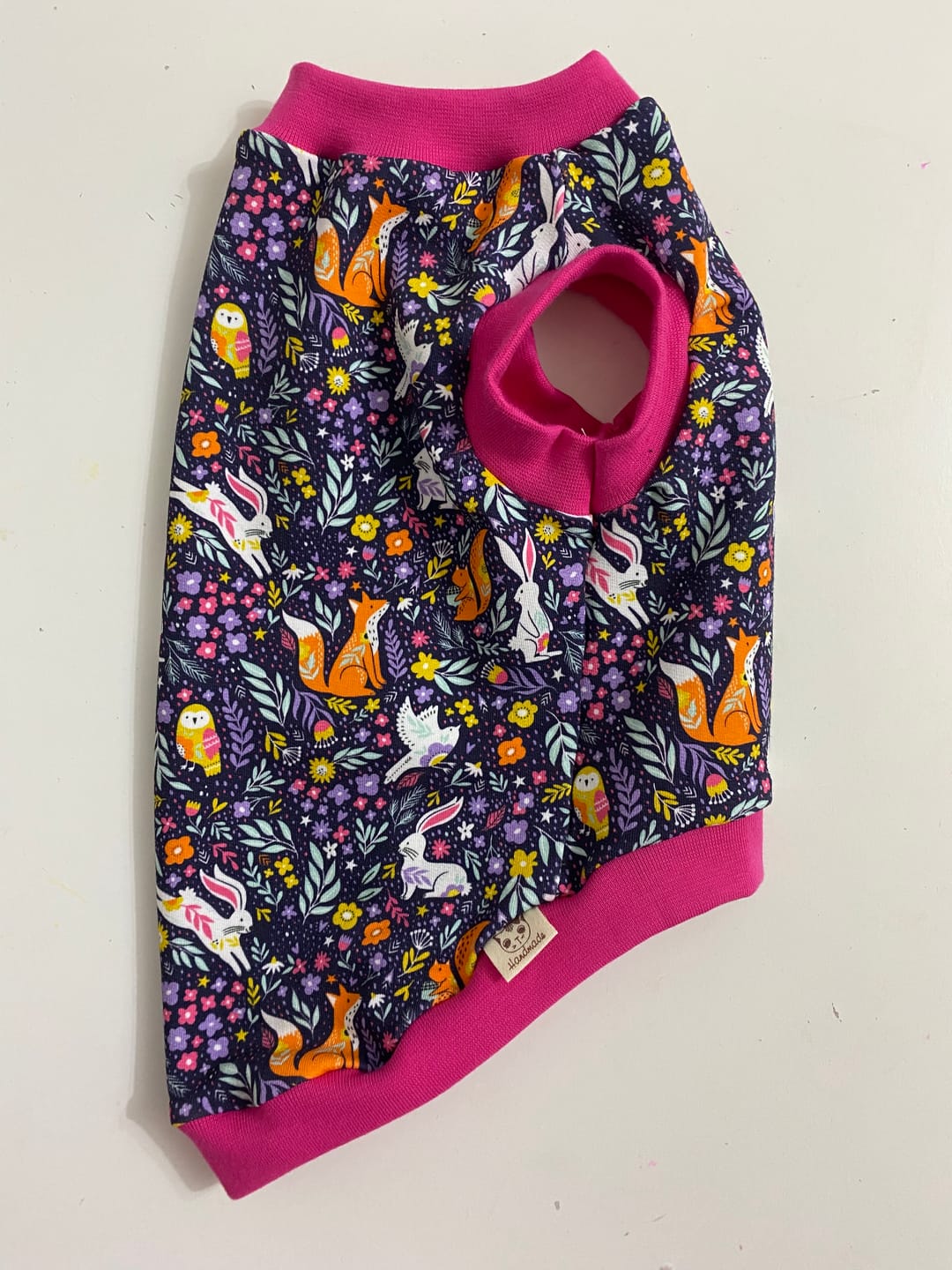 Customer photo review of Forest Animals on Deep Purple French Terry Fabric