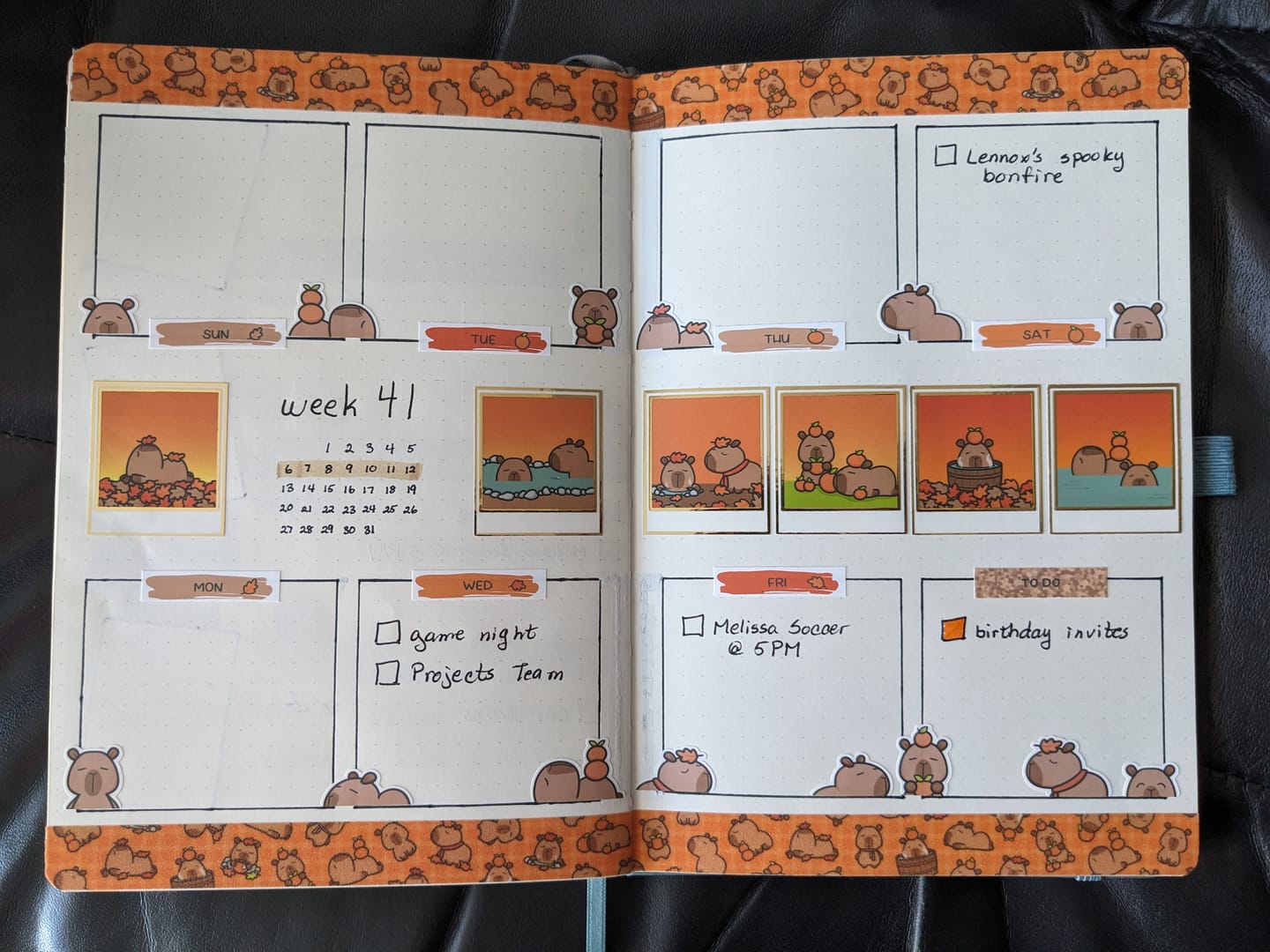 Customer photo review of Autumn Capybaras Washi Tapes (Set of 2)