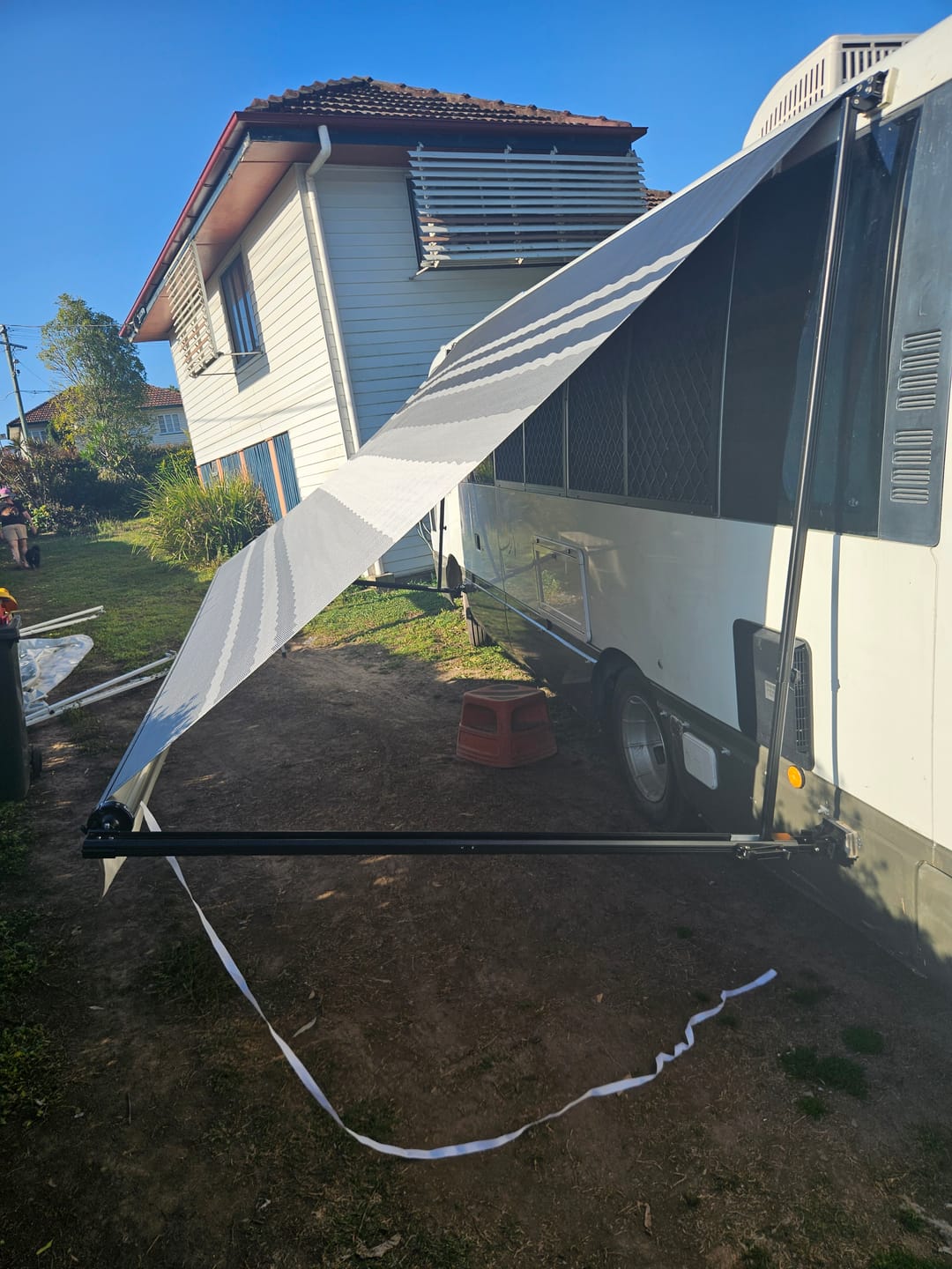 Customer photo review of Awnlux Retractable Roll-Out Caravan Awning W-5600NC