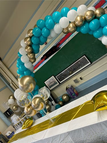 Customer photo review of 10x8 Ft Aluminum Balloon Arch Frame Wedding Arch Stand