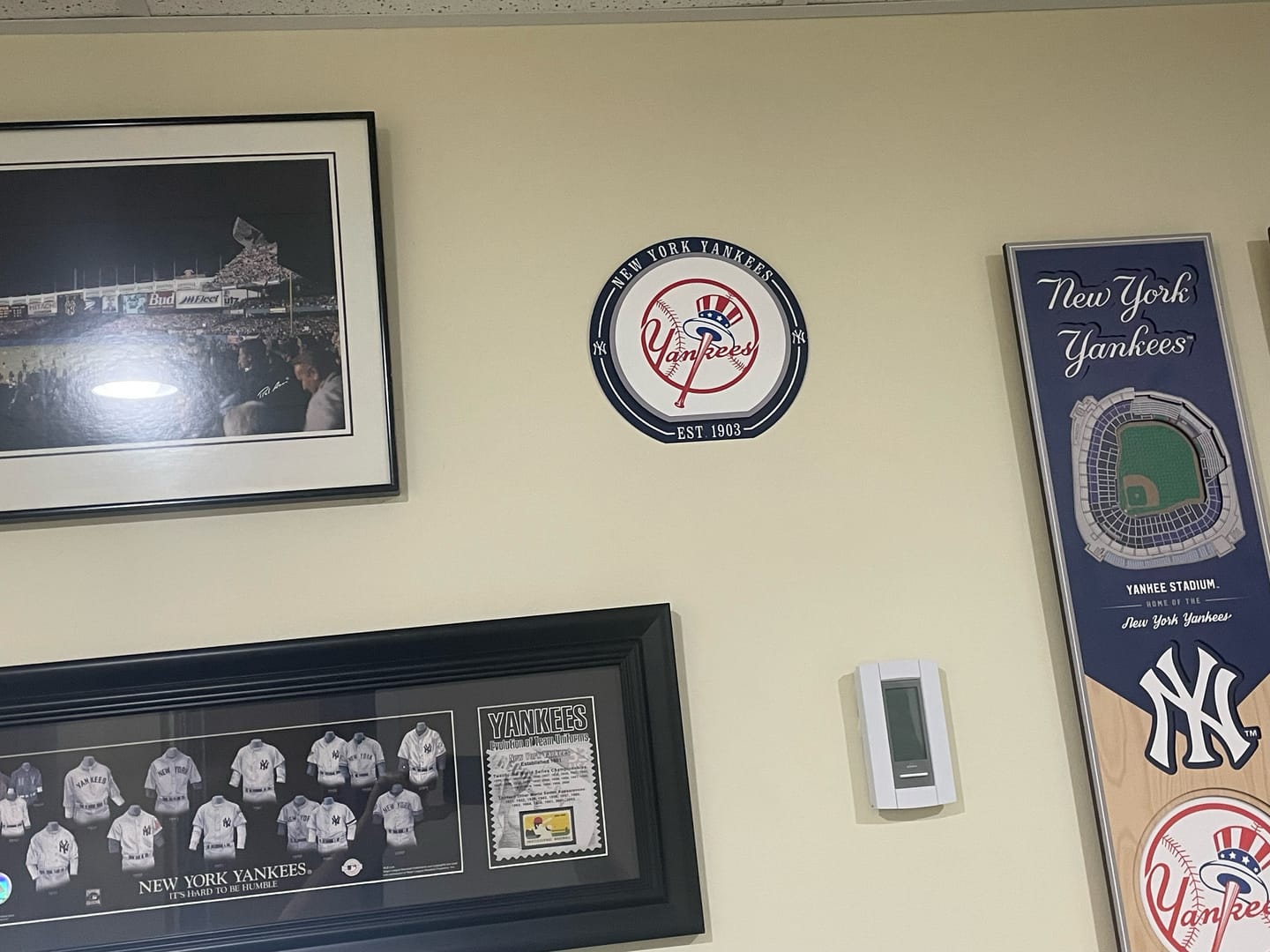 Customer photo review of New York Yankees "Double Play" On the Shelf or on the Wall Art