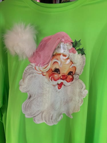 Customer photo review of SANTA HAT PINK DTF Transfer