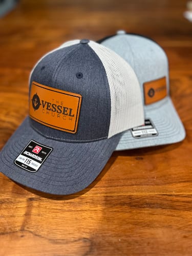 Customer photo review of Custom Leather Patch Hats Richardson 112 Laser Engraved