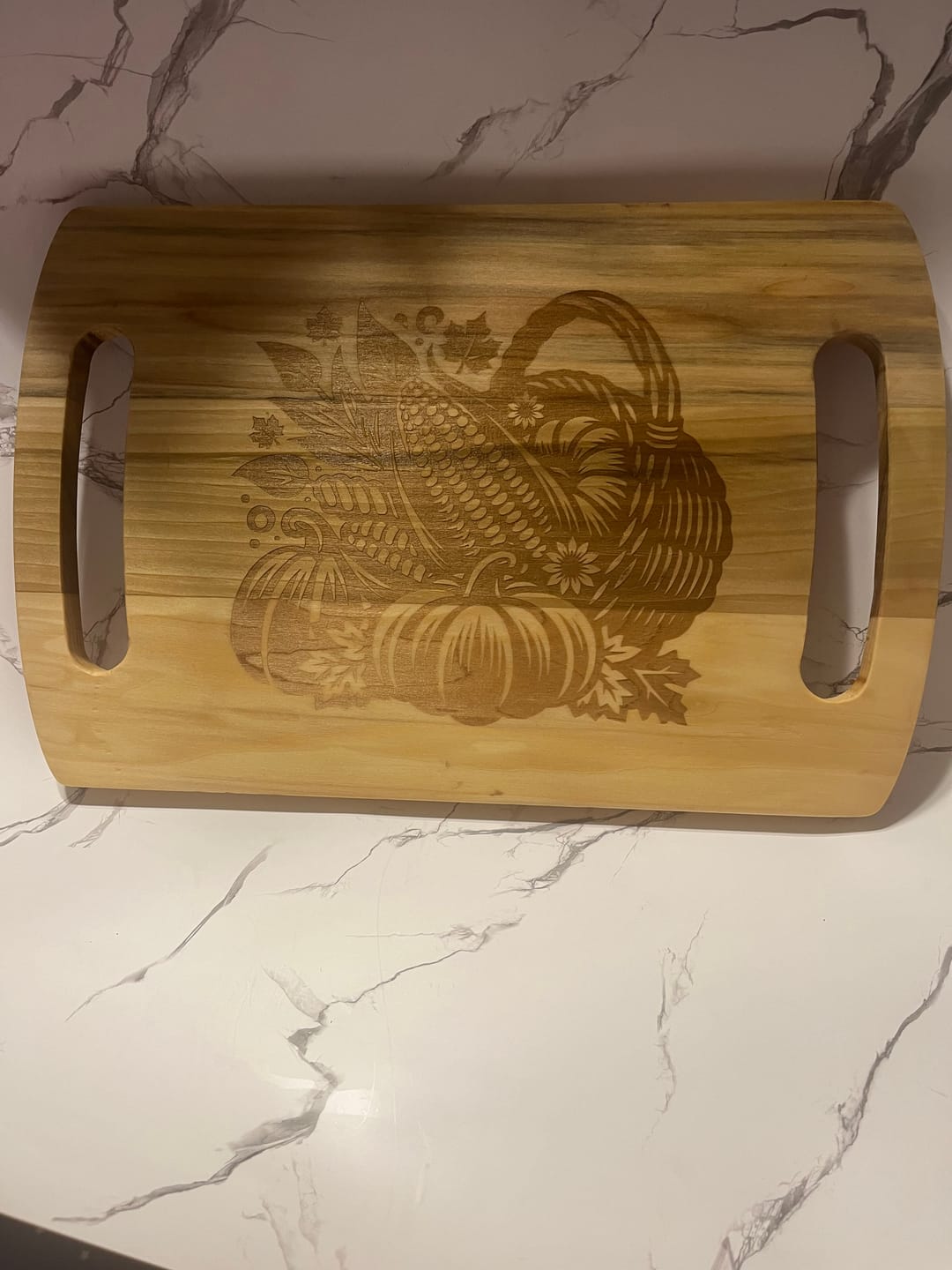 Customer photo review of 17.75x11.75" Oblong Dual Handle Serving Board Acrylic Router Template