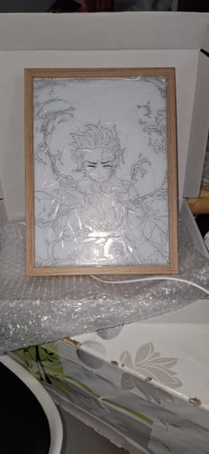 Customer photo review of DS Series LED Light Painting Anime Photo Frame Wall Art