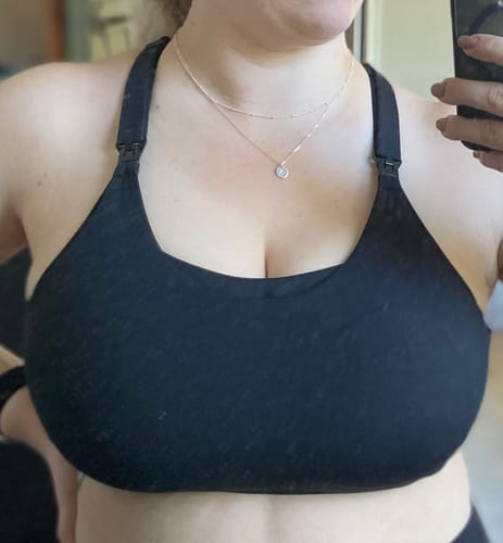 Customer photo review of Ultra Comfort Active Nursing Bra - FIXED Pads (Solid Black)