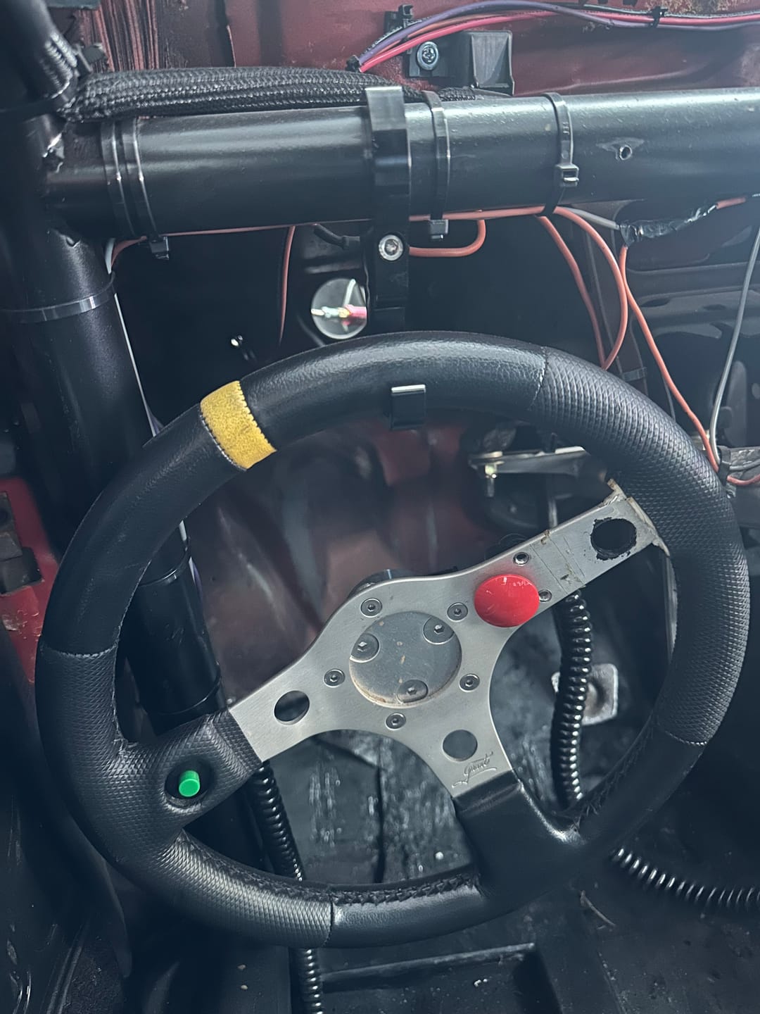 Customer photo review of Billet High Clearance Roll Bar Helmet / Steering Wheel Hook 1.625" 43-10001