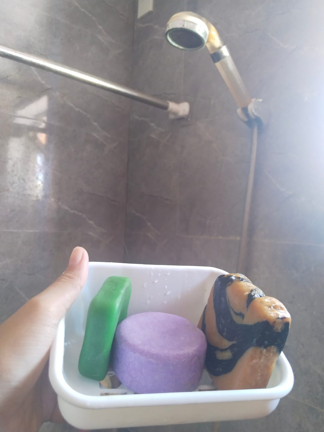 Customer photo review of Strengthening, Volume and Shine - Pure Delight Shampoo Bar