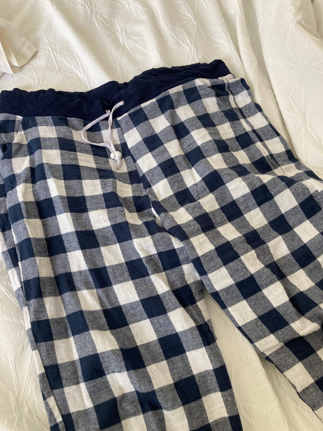 Customer photo review of Blue and Ivory Checkered Brushed Cotton Fabric