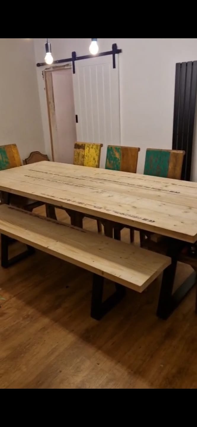 Customer photo review of Trapezium Industrial Table Legs | 71cm High