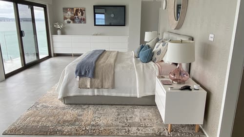 Customer photo review of Devon Paisley Embroidery Blue Lounge Cushion 55 x 55cm