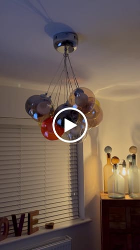 Customer video review of Cluster Glass Ball Pendant Lights with Multi-Color Globes