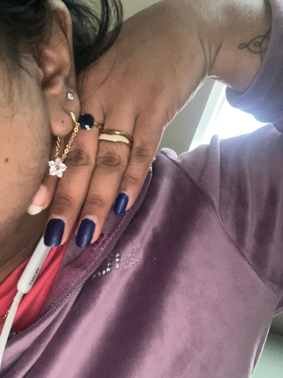 Customer photo review of Blooming Petal Crystal Earrings