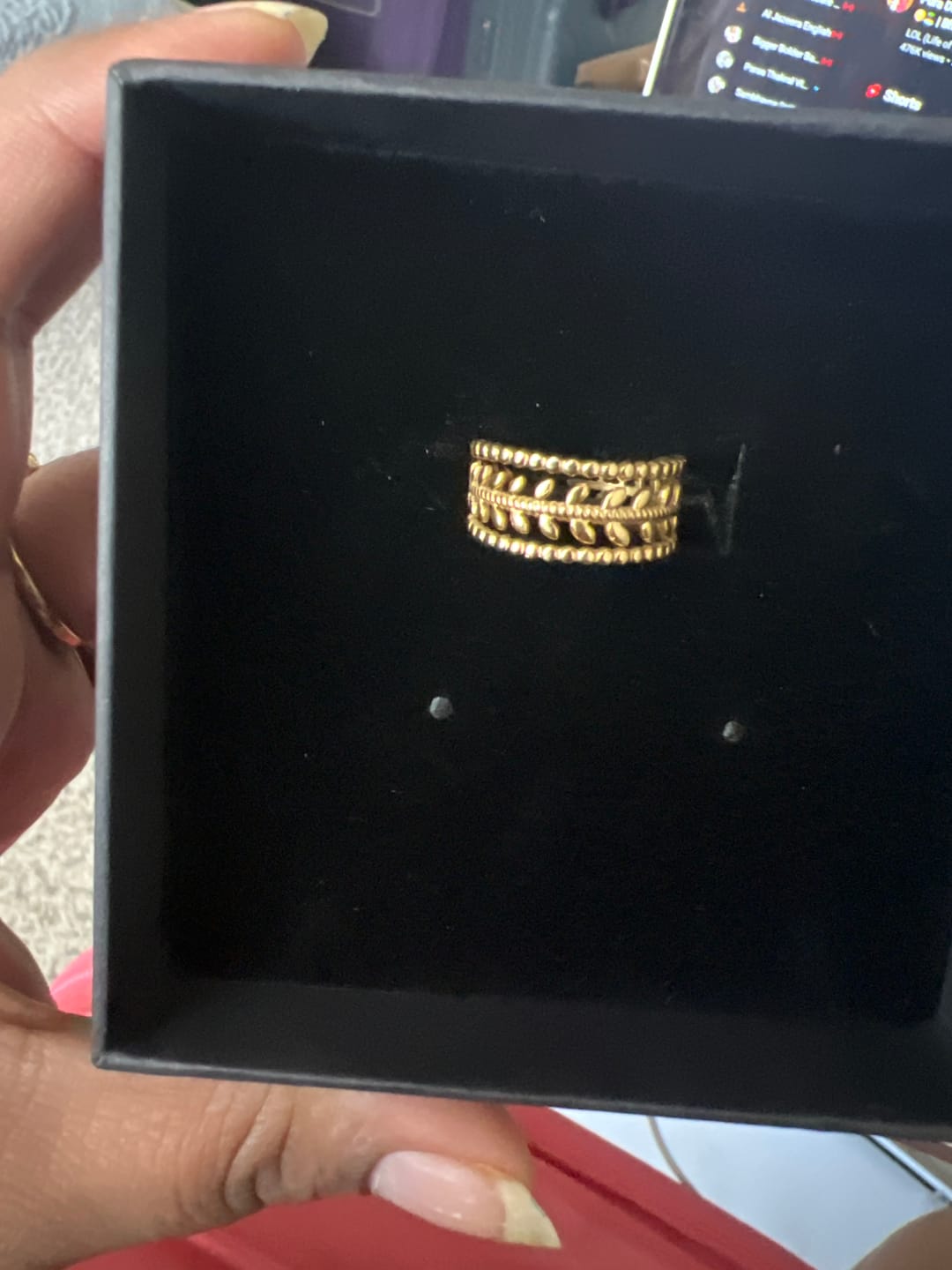 Customer photo review of Marissa Layered Gold Leaf Ring