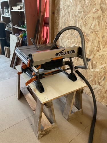 Customer photo review of Scie sur table Evolution R255TBL 255mm 1650W avec lame multi-matériaux TCT