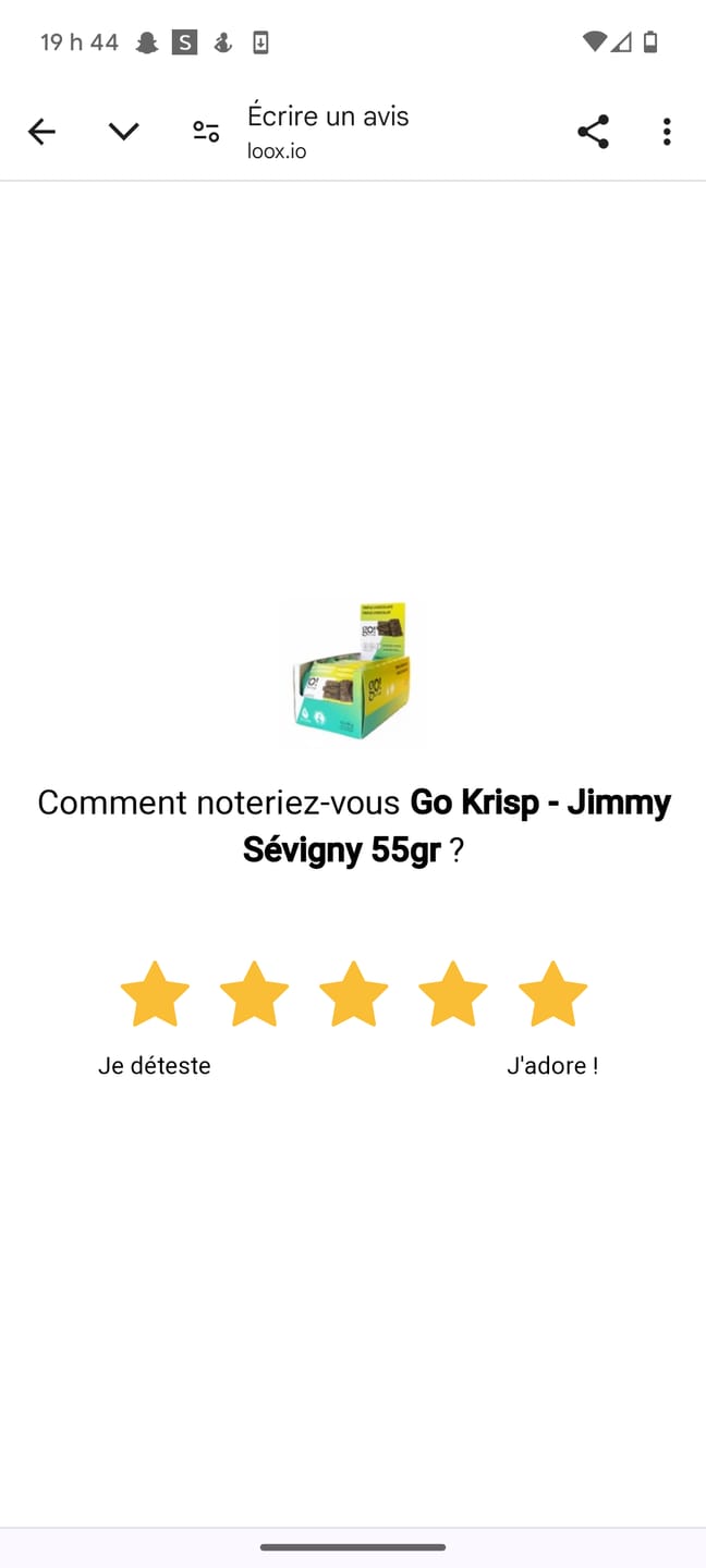 Customer photo review of Go Krisp - Jimmy Sévigny 55gr