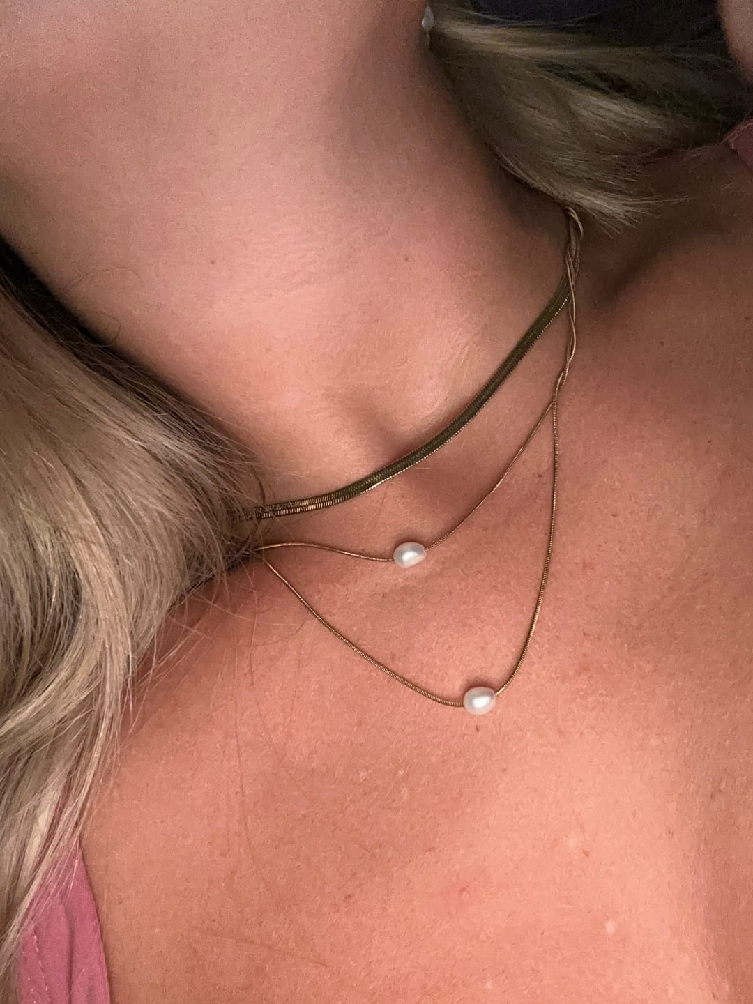 Customer photo review of Layered Freshwater Pearl Necklace