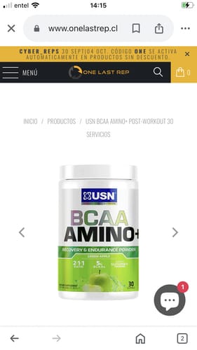 Customer photo review of USN BCAA Amino+ Post-Workout 30 Servicios