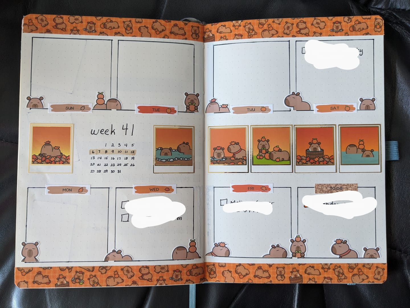 Customer photo review of Autumn Capybaras Variety Sticker Pack