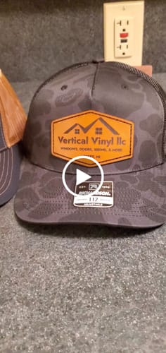 Customer video review of Custom Leather Patch Hats Richardson 112 Laser Engraved