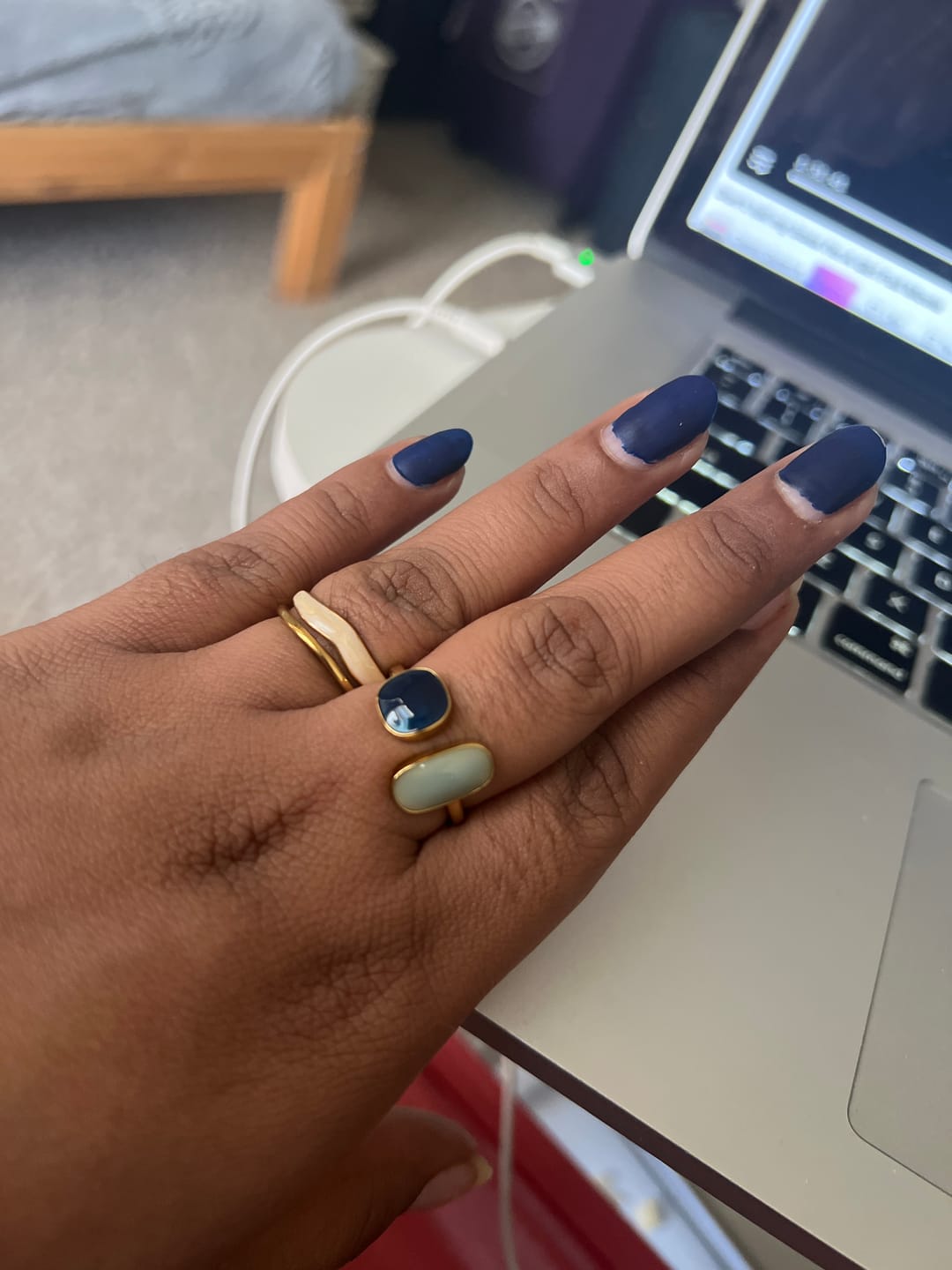 Customer photo review of Aquamarine Wrap Ring