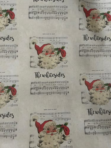 Customer photo review of Personalised Vintage Christmas Wrapping Paper