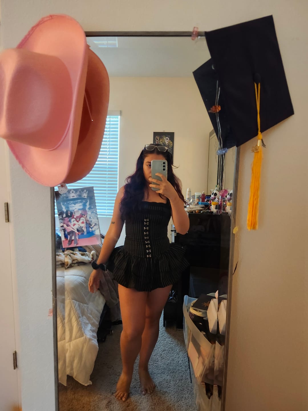 Customer photo review of Grunge Doll Stripes Flared Romper Dress