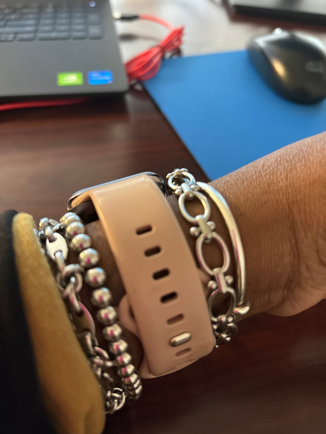 Customer photo review of Chrisette Stainless Steel Bracelet Stack