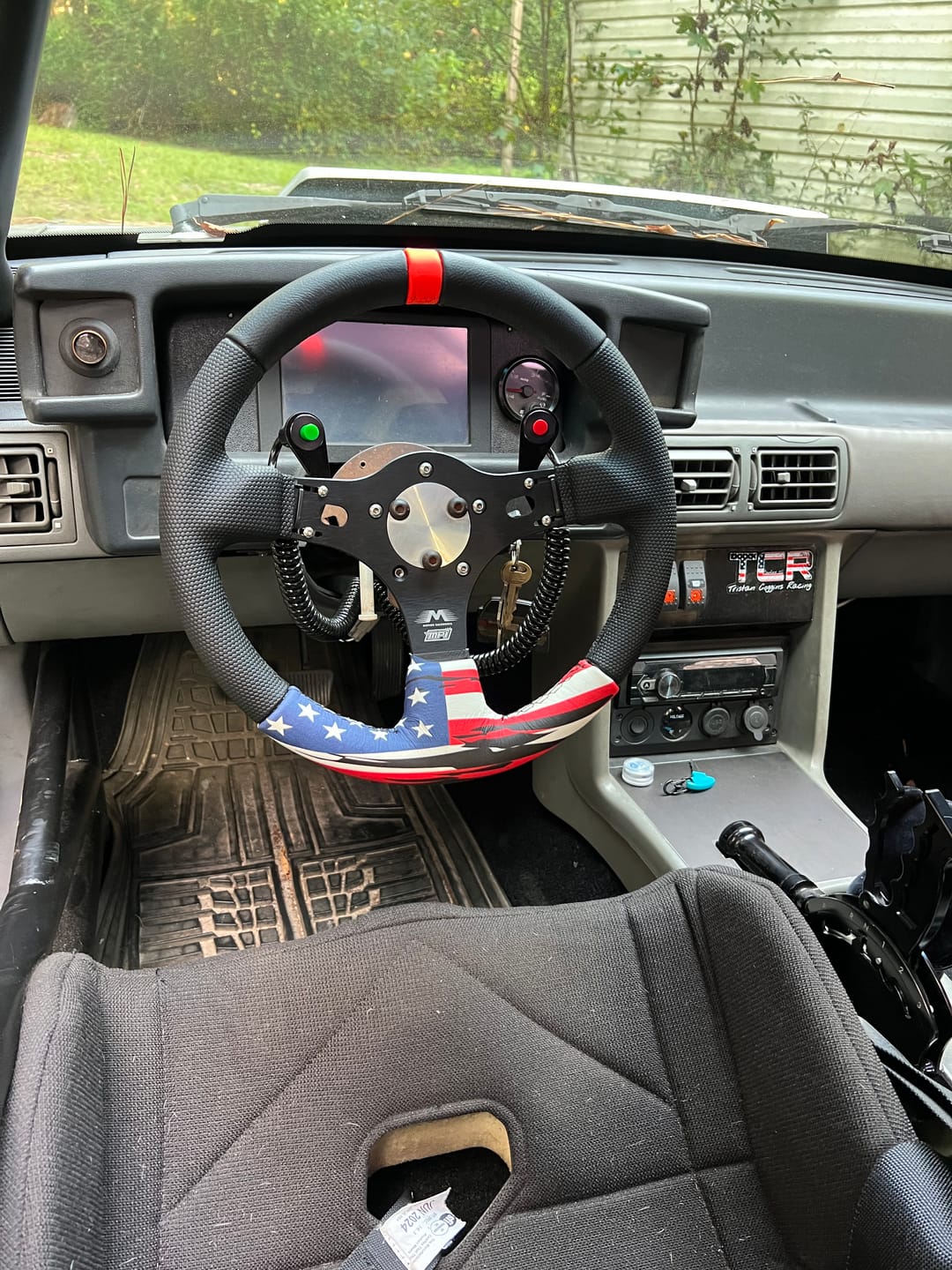 Customer photo review of Motion Raceworks Momentary Small Push Button w/6' Wound Cord (Red or Green)
