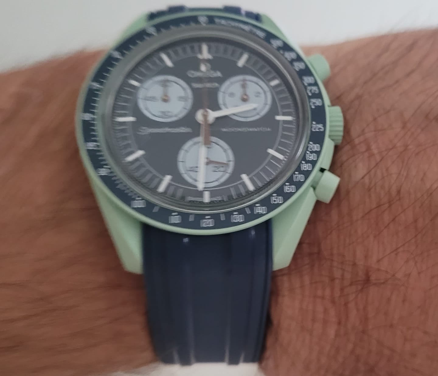 Customer photo review of Bracelet Moonswatch Seamaster - Bleu