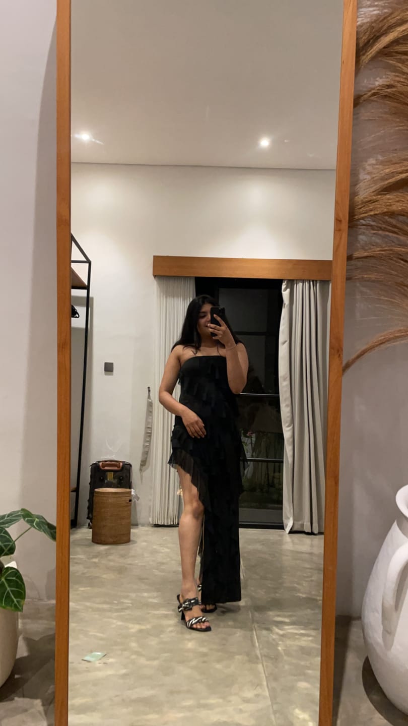 Customer photo review of Zanzi Ruffled Bodycon Dress