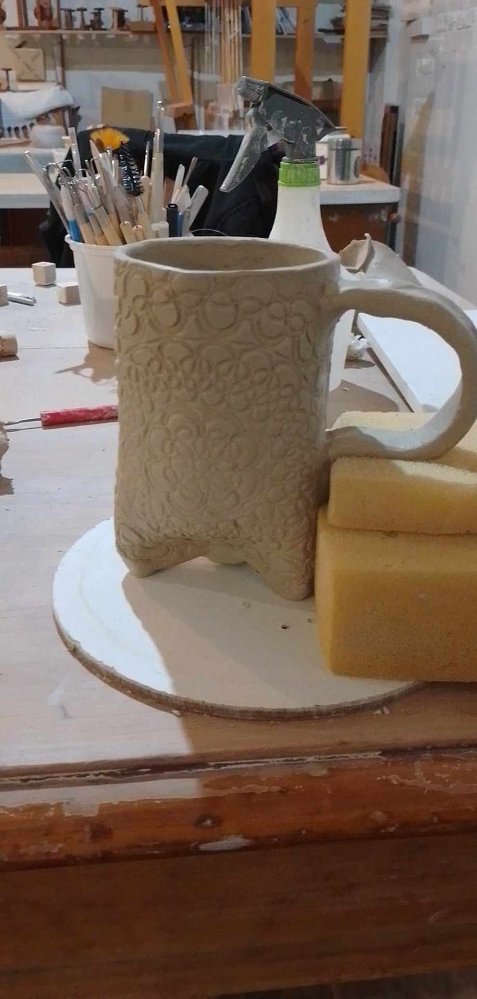 Customer photo review of Atelier W 2502 - White Stoneware with Grog - 10Kg Bag