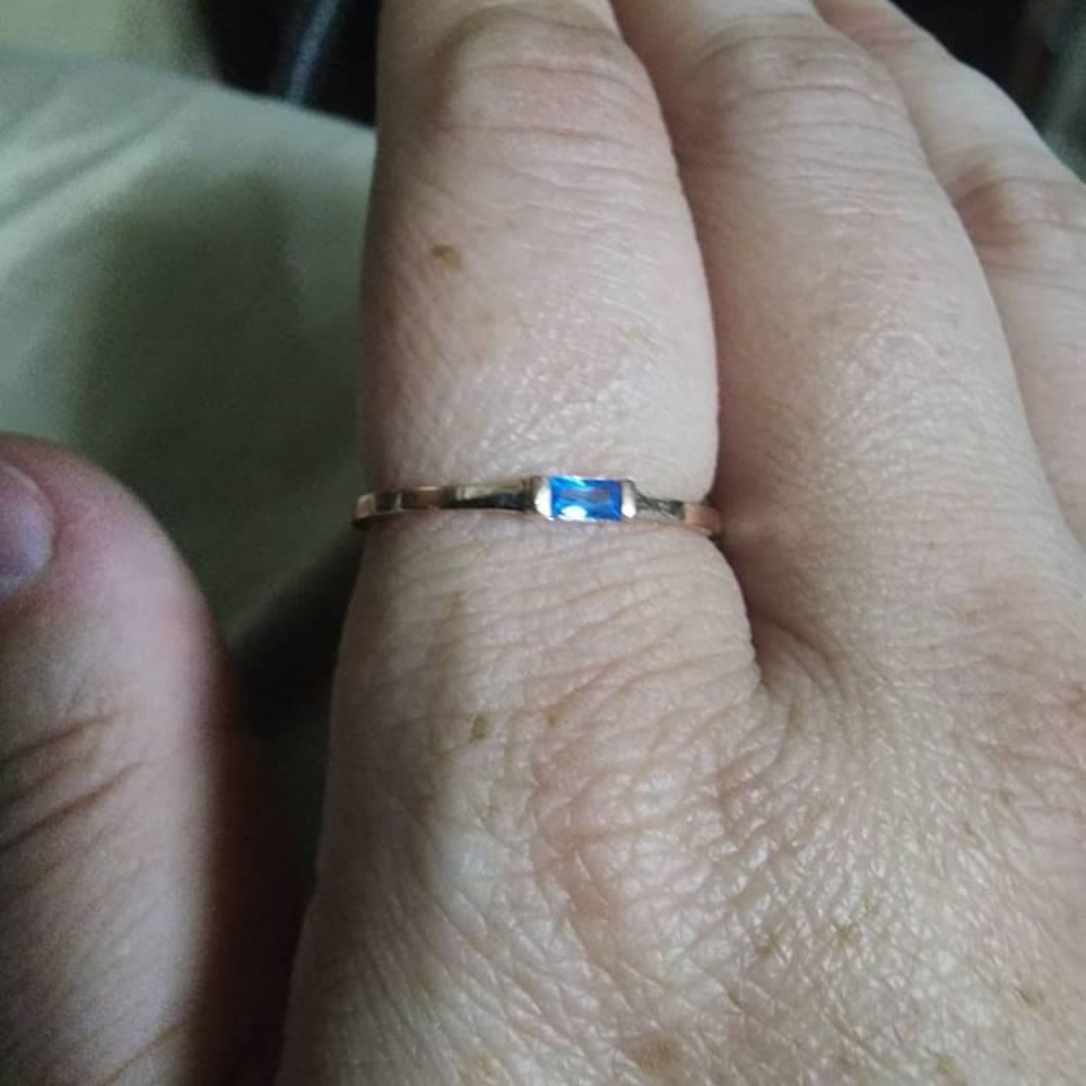 Customer photo review of Baguette Birthstone Ring